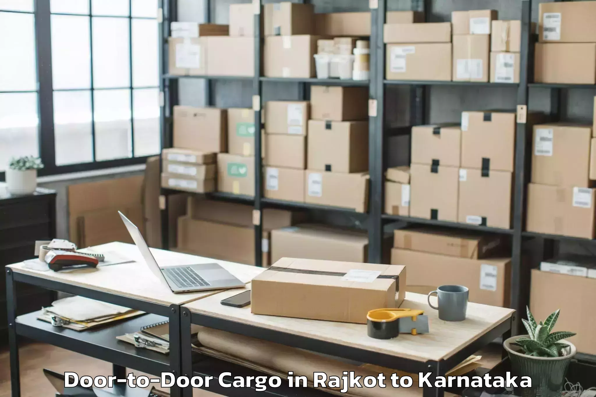 Leading Rajkot to Holalkere Rural Door To Door Cargo Provider